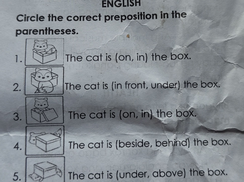 Circle the correct preposition in the | StudyX