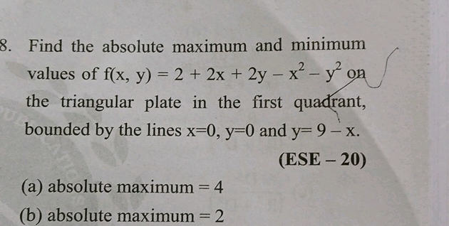 8 Find the absolute maximum and minimum | StudyX