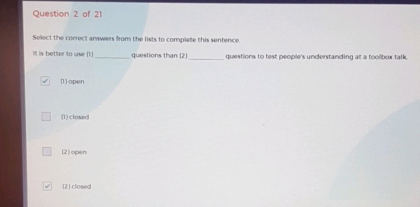 Question 2 of 21 Select the correct answers | StudyX
