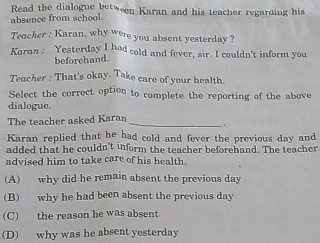 Read the dialogue between Karan and his | StudyX
