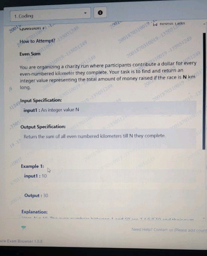 1 Coding (i) How to Attempt Even Sum You | StudyX