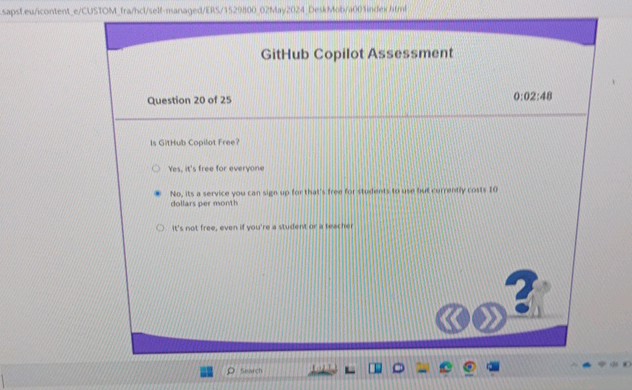 GitHub Copilot Assessment Question 20 of 25 | StudyX