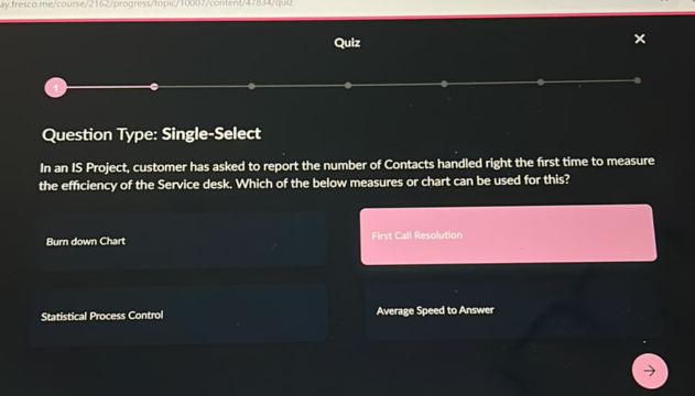 Quiz (1 Question Type Single-Select In an | StudyX