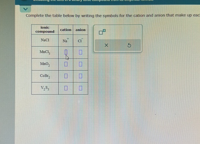 Complete the table below by writing the | StudyX