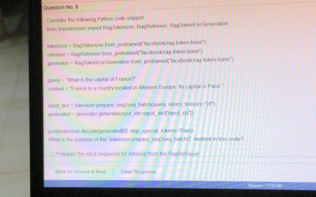 Question No 8 Consider the following Python | StudyX