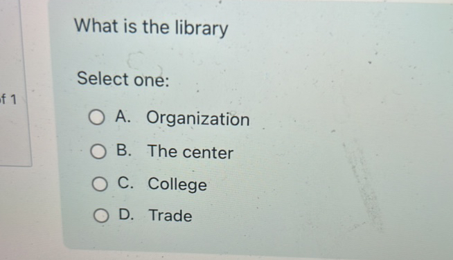 What is the library Select one A | StudyX