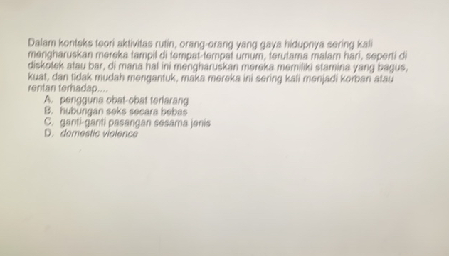 Dalam kontoks teori aktivitas rutin | StudyX