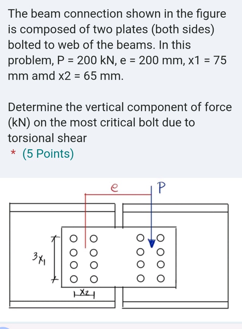 Critical Botl The beam connection shown in the figure is