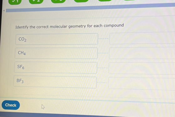 Identify the correct molecular geometry for | StudyX