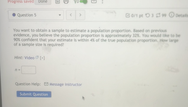 Progress saved Done Question 5 0 / 1 pt 3 | StudyX