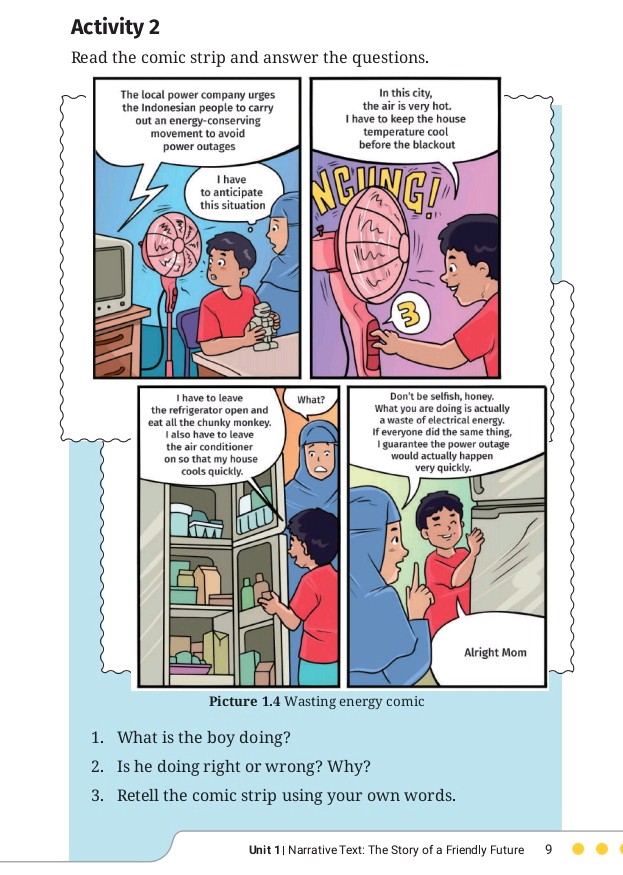 Activity 2 Read the comic strip and answer