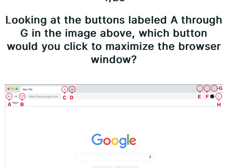 Labelled Window Buttons Looking at the buttons labeled A through G
