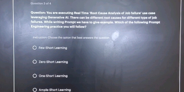 Question 3 of 4 Question You are executing