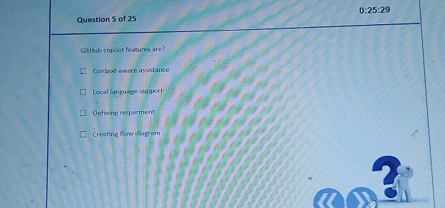 Question 5 of 25 GitHub copilot features | StudyX