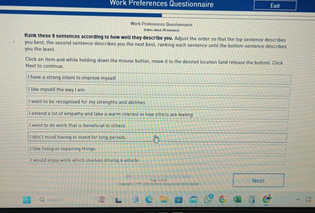 Work Preference Image Work Preferences Questionnaire Exit Work