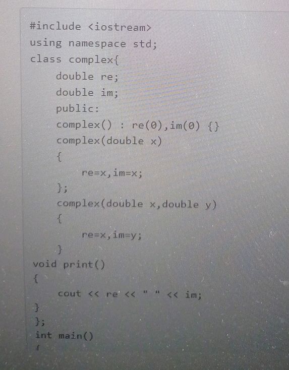include using namespace std class complex | StudyX
