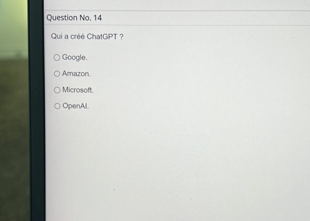 Question No 14 Qui a cr ChatGPT Google | StudyX