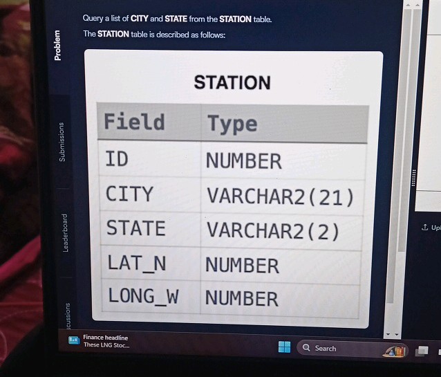 Query a list of CITY and STATE from the