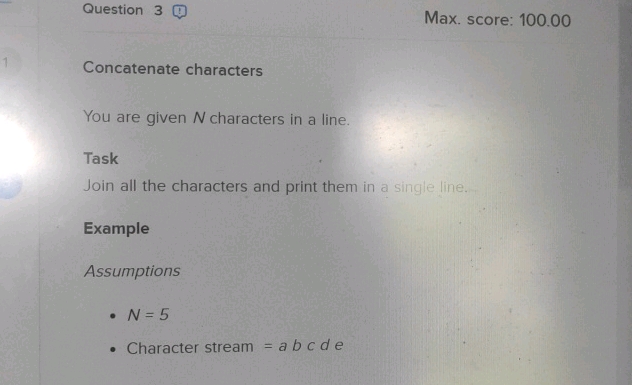Question 3 Max score 10000 Concatenate | StudyX