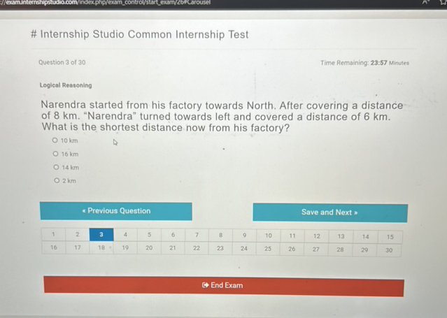 Internship Studio Common Internship Test | StudyX