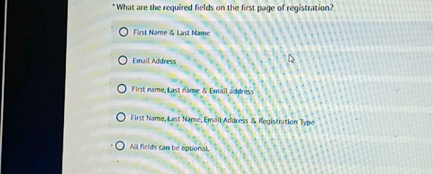 What are the required fields on the first | StudyX