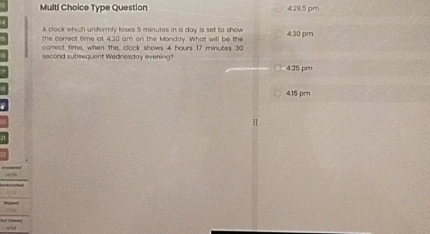 Multi Cholce Type Question A clock which | StudyX