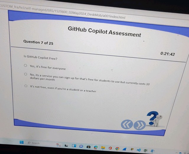 GitHub Copilot Assessment Question 7 of 25 | StudyX