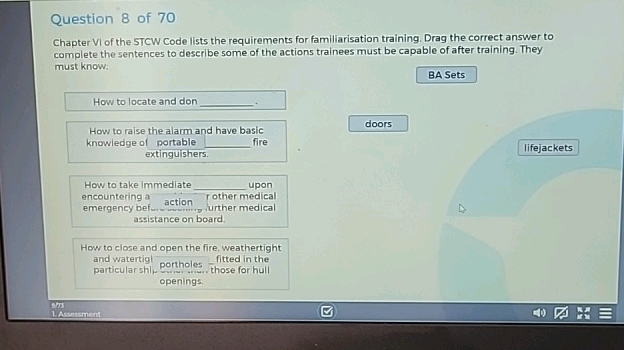Stcw Chapter 8 Question 8 of 70 Chapter VI of the STCW Code
