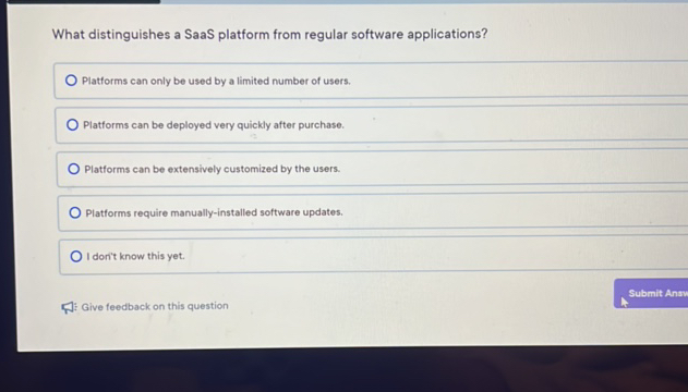 What distinguishes a SaaS platform from | StudyX
