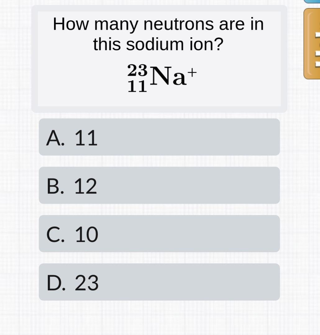 How many neutrons are in this sodium ion | StudyX
