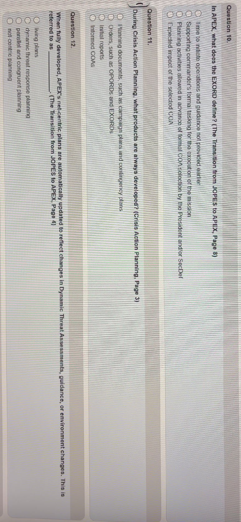 Question 12. When fully developed, APEX's