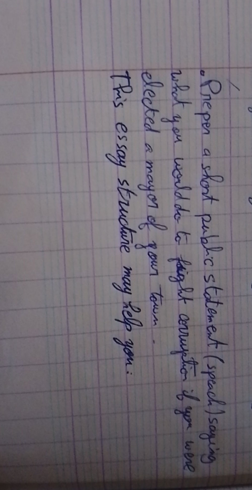 Study Halkl Prepen a short public statement (speach)