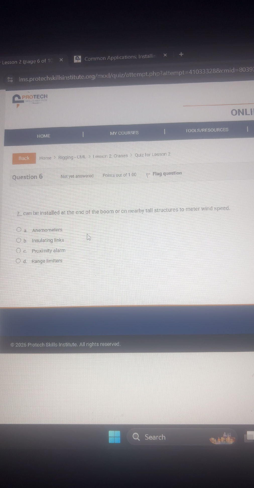 Wind Ranging Multimeter Question 6 _ can be installed at the end of