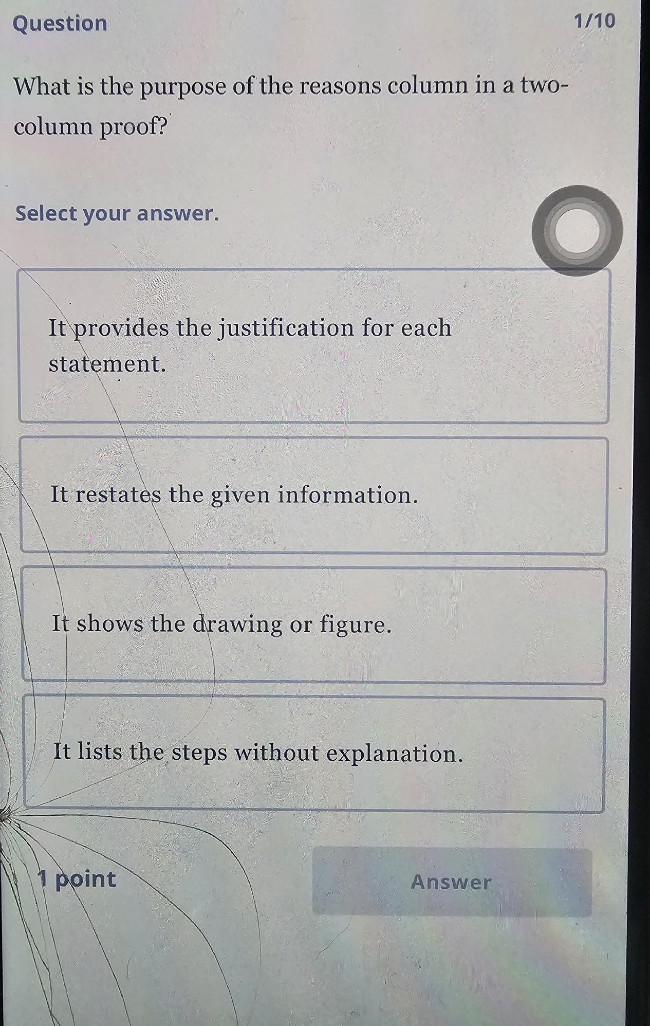 What is the purpose of the reasons column in