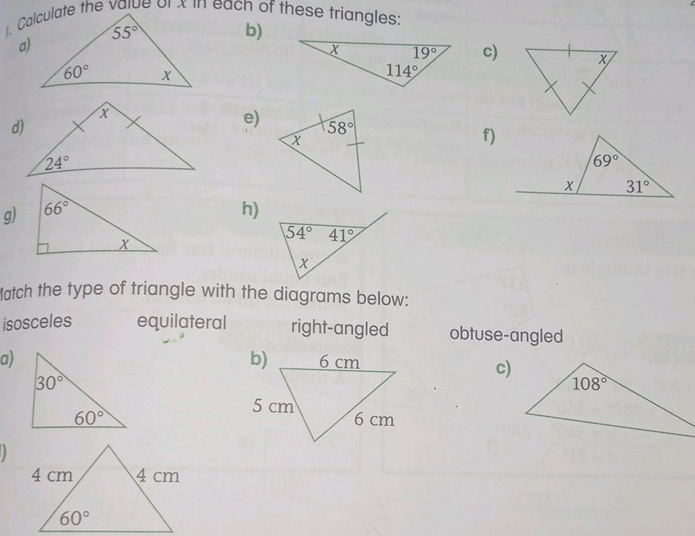 Calculate the value of x in each of these | StudyX