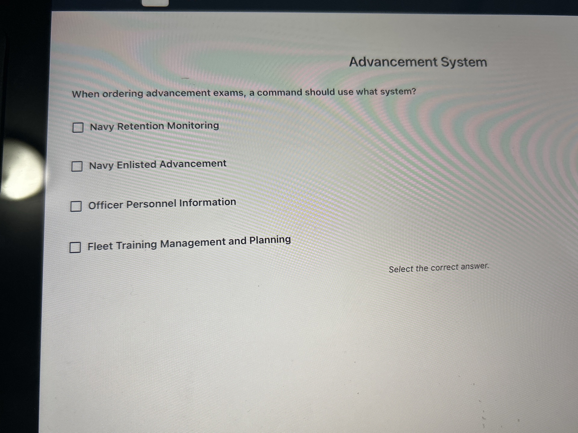 When ordering advancement exams, a command