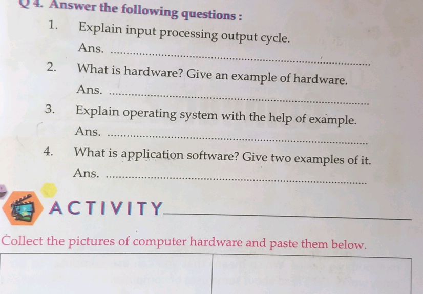 Input Questions Q4. Answer the following questions: 1. | StudyX