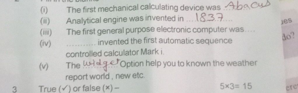 (i) The first mechanical calculating device | StudyX