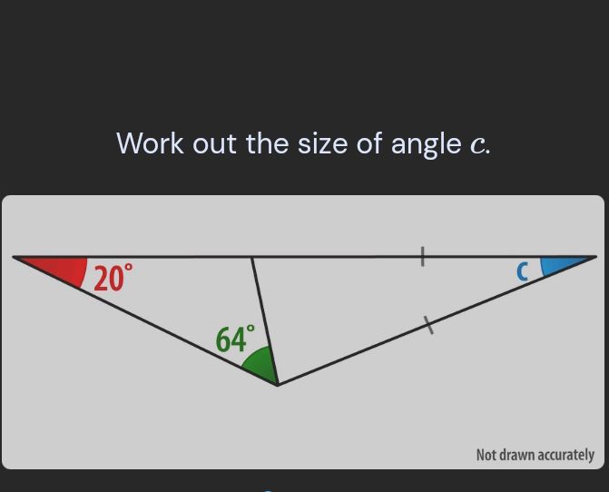 Work out the size of angle c. There is a | StudyX