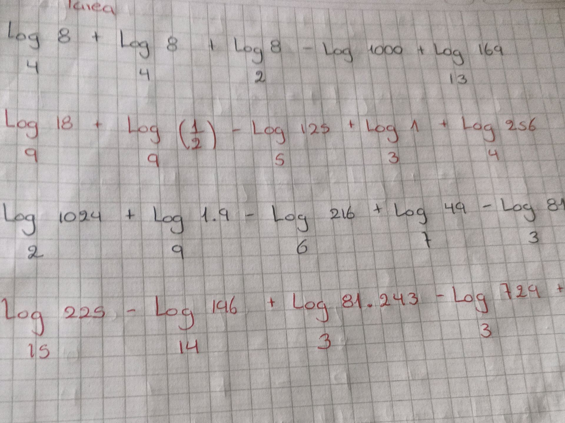 Log_4 8 + Log_4 8 + Log_2 8 - Log 1000 + | StudyX