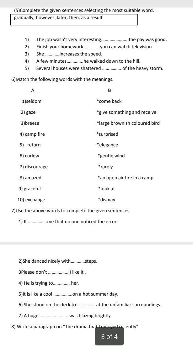 (5) Complete the given sentences selecting | StudyX