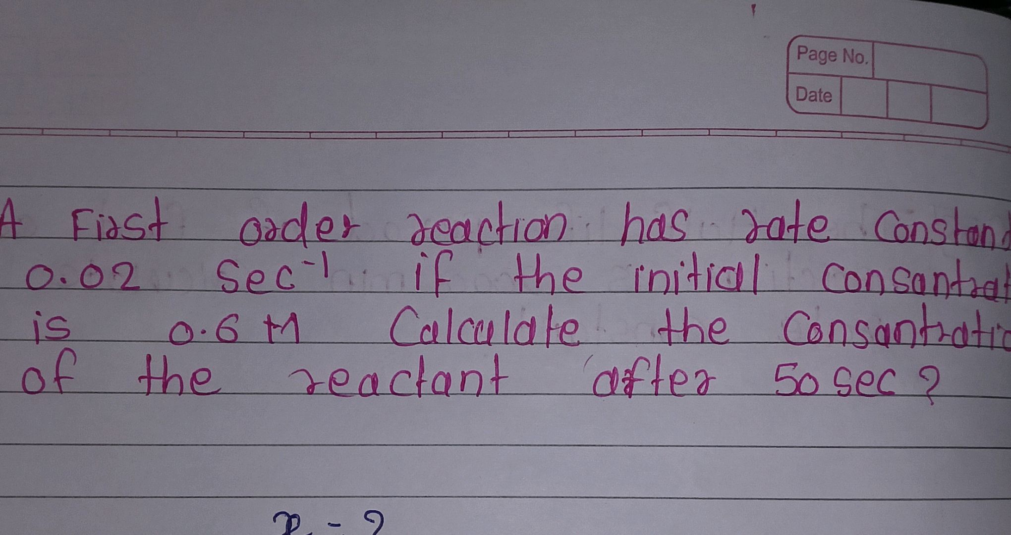 A First order reaction has rate constant | StudyX