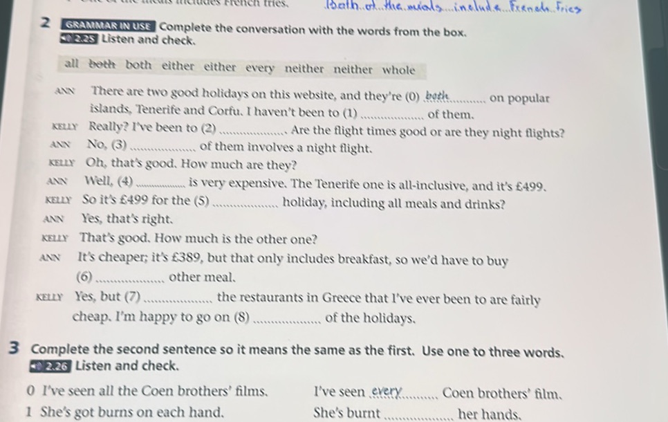 2 GRAMMAR IN USE Complete the conversation | StudyX