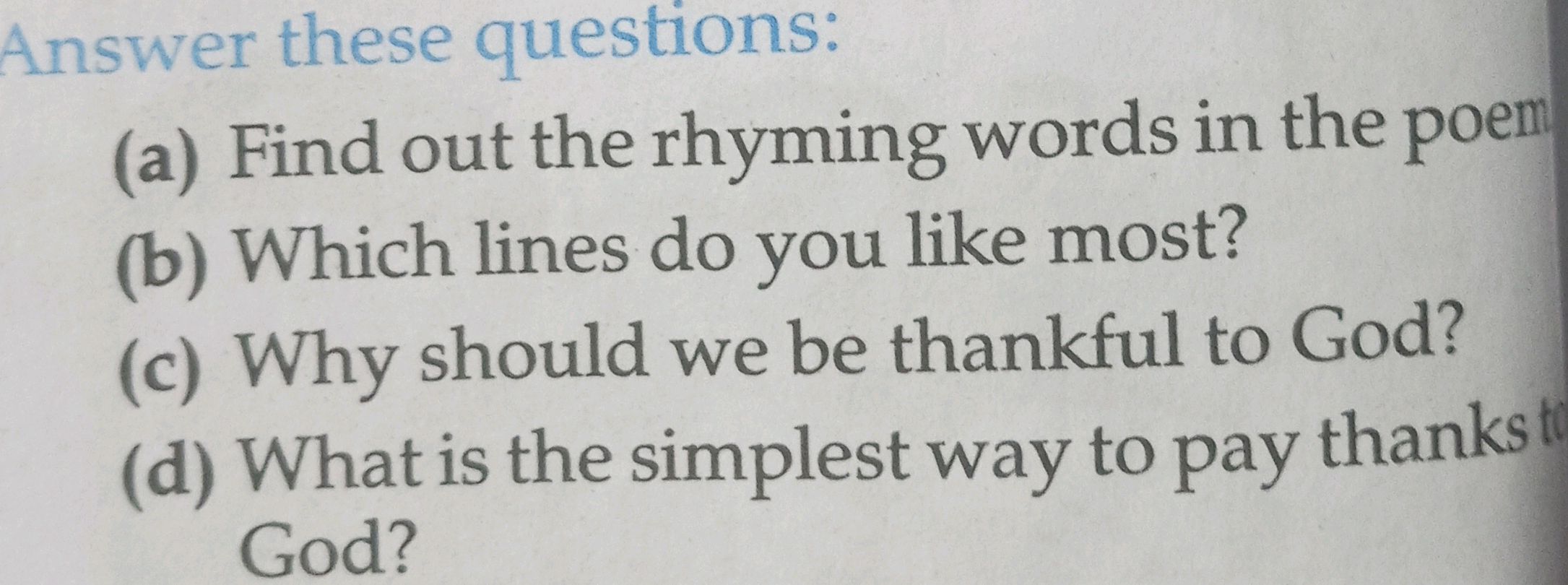(a) Find out the rhyming words in the poem | StudyX