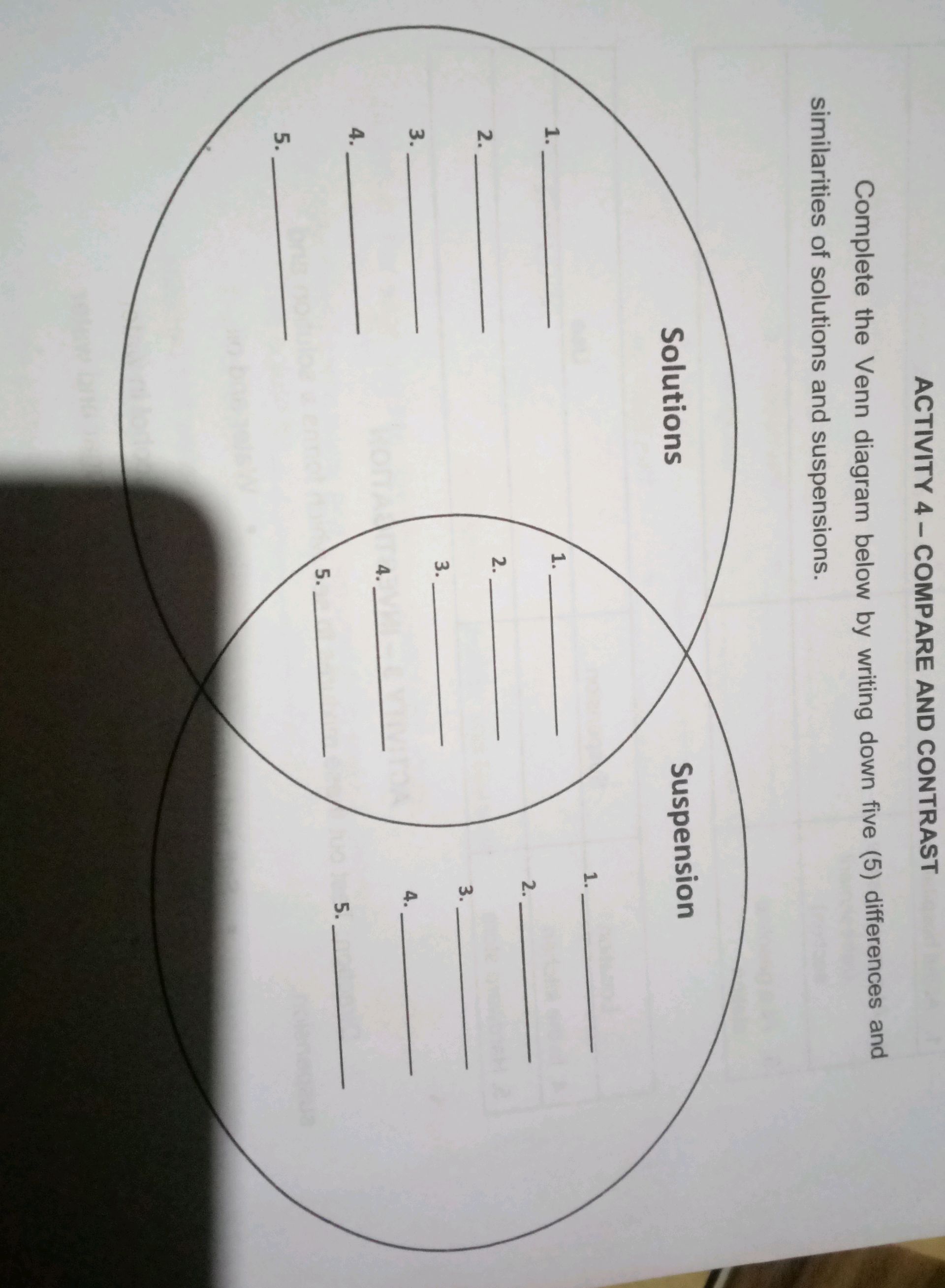 Complete the Venn diagram below by writing | StudyX