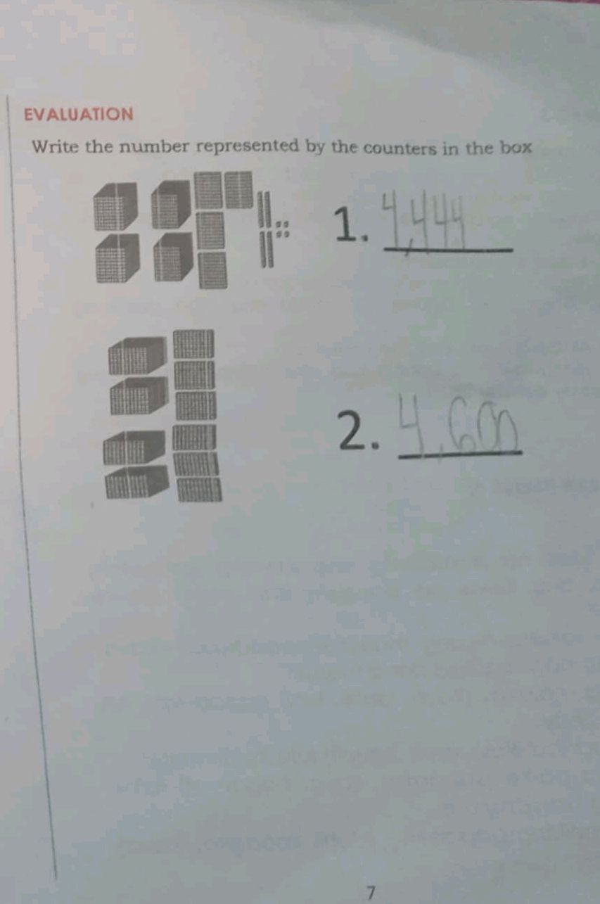 Write the number represented by the counters