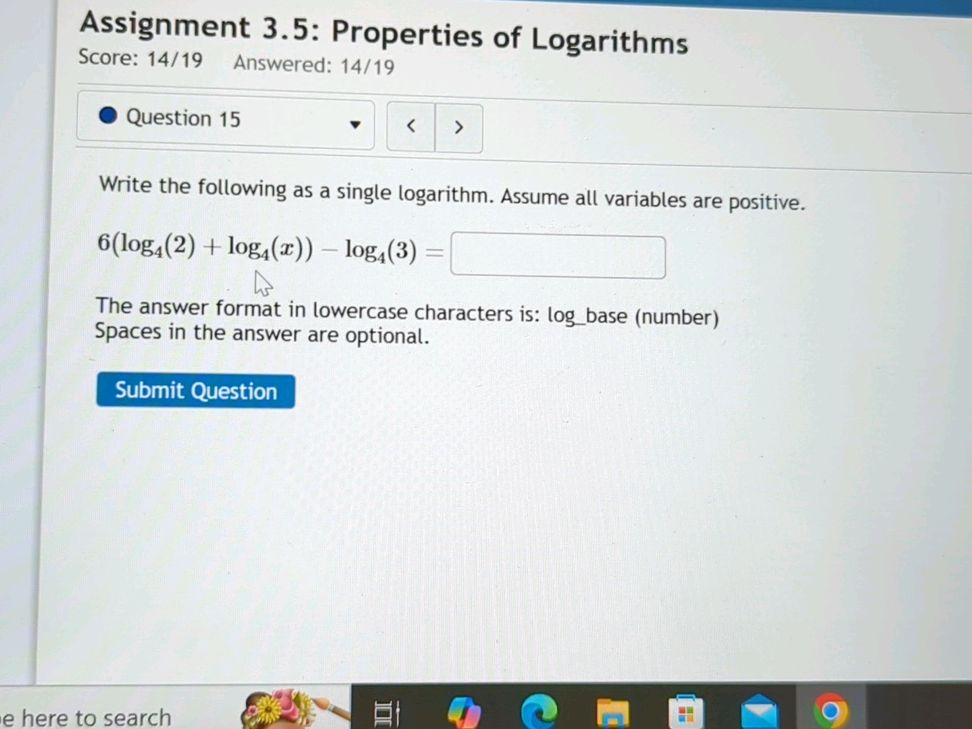 Write the following as a single logarithm. | StudyX