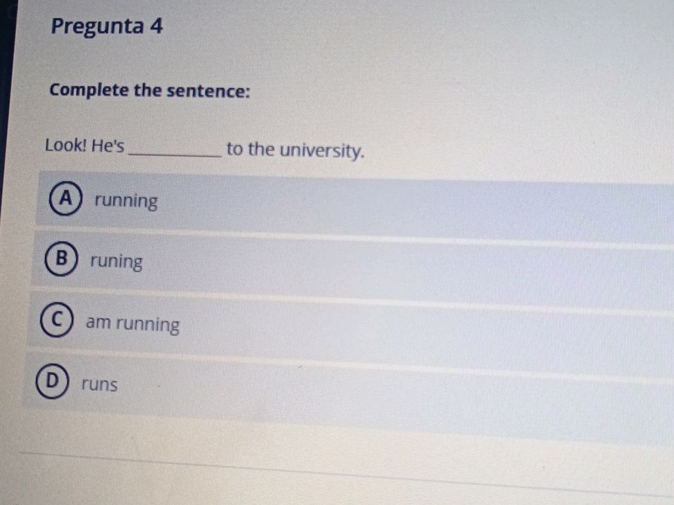 Complete the sentence: Look! He's to the