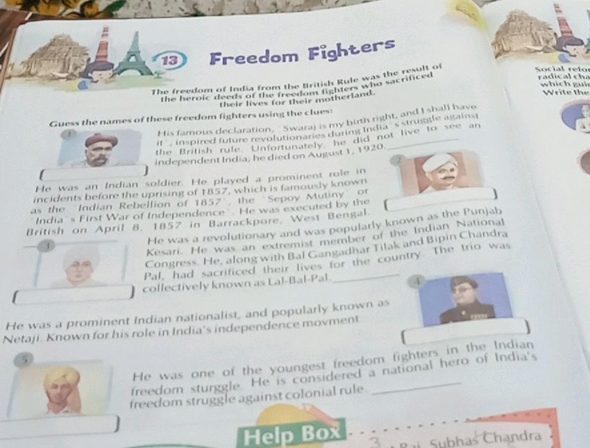 Guess the names of these freedom fighters
