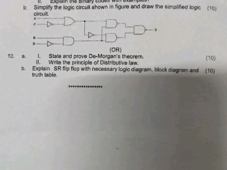 b. Simplify the logic circuit shown in | StudyX